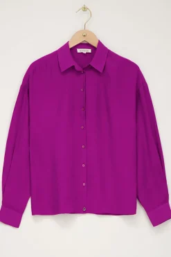 Blouse Violette à Boutons
