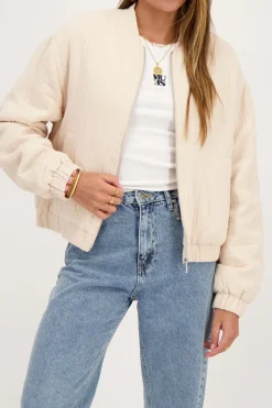 Bomber Beige En Mousseline