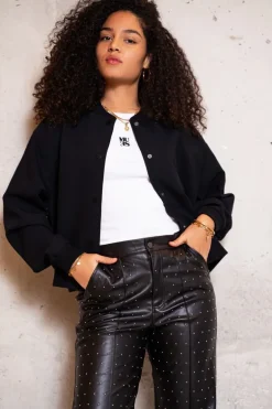Bomber Noir Avec Poches