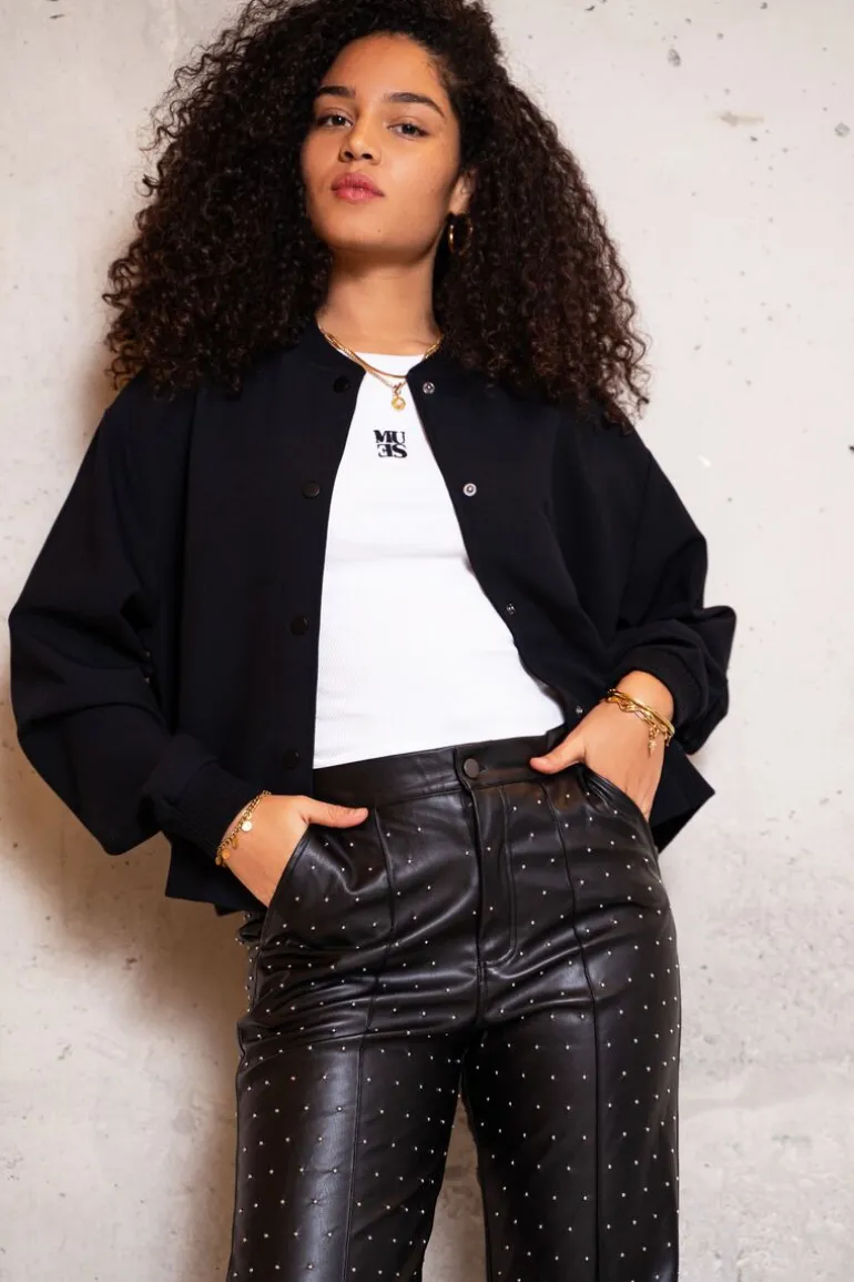 Bomber Noir Avec Poches
