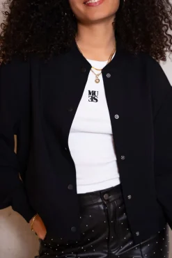 Bomber Noir Avec Poches