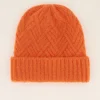 Bonnet En Maille Torsadée Orange