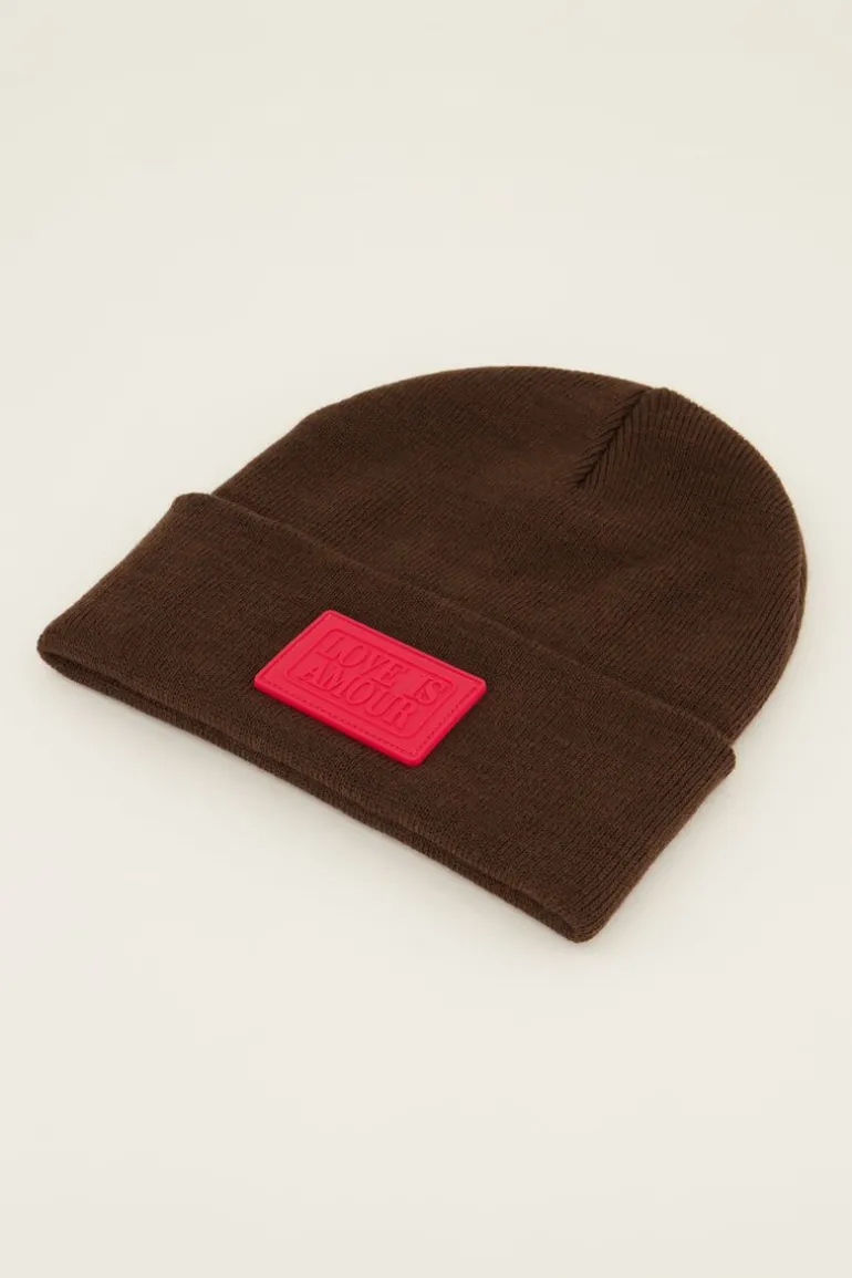 Bonnet Marron Avec écusson
