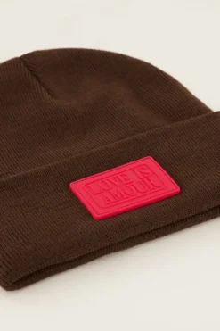 Bonnet Marron Avec écusson