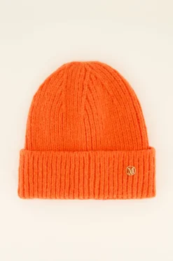 Bonnet Orange Côtelé