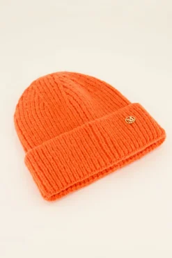 Bonnet Orange Côtelé