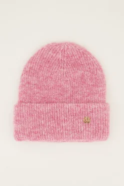 Bonnet Rose Clair En Maille