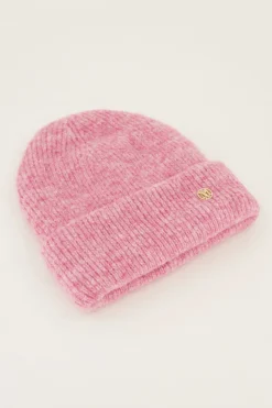 Bonnet Rose Clair En Maille