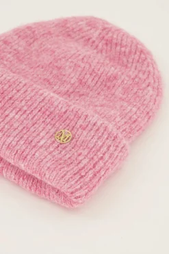 Bonnet Rose Clair En Maille