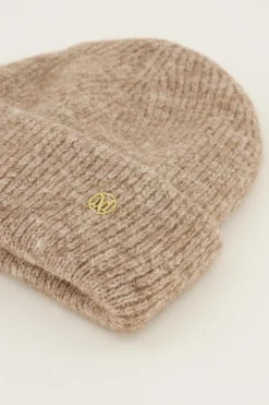 Bonnet Taupe En Maille