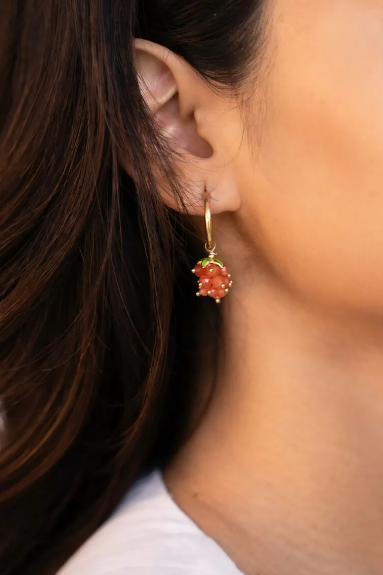Boucle D'oreille Avec Grappe De Raisin Orange
