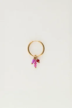 Boucle D'oreille Unique Avec Perles Roses
