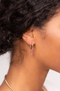 Boucle D'oreille Unique Avec Perles Roses