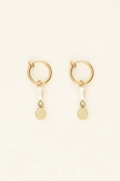 Boucles D’oreilles à Clip à Perle Et Médaillon