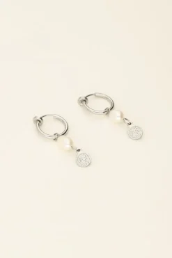 Boucles D’oreilles à Clip à Perle Et Médaillon
