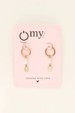Boucles D’oreilles à Clip à Perle Et Médaillon