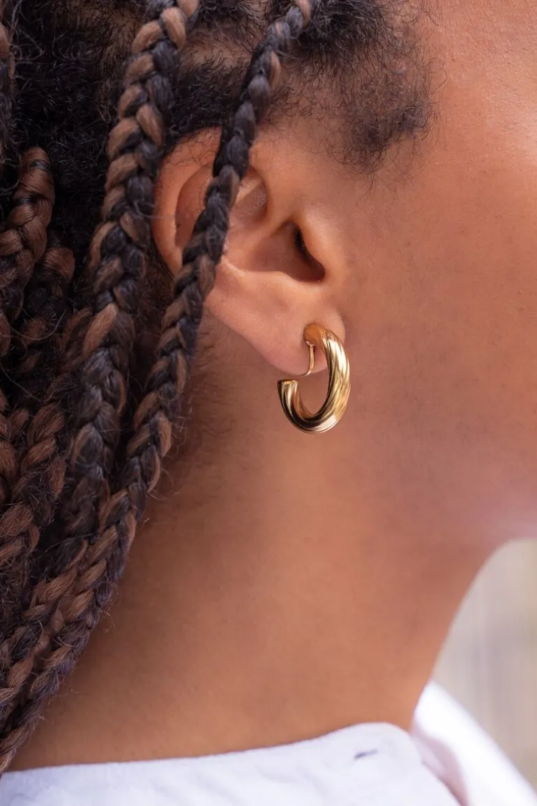 Boucles D'oreilles à Clip Petites Avec Torsade Massive
