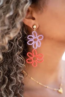 Boucles D'oreilles à Fleurs Tendance