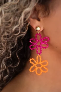 Boucles D'oreilles à Fleurs Tendance