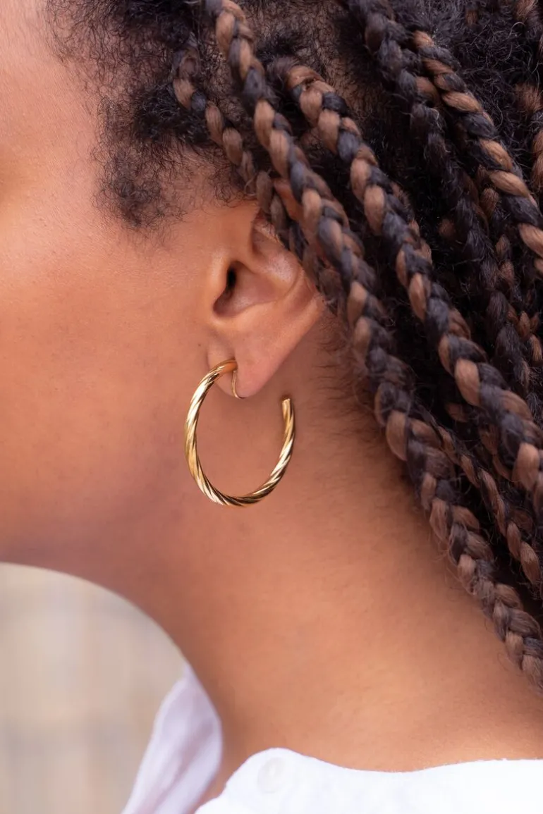 Boucles D'oreilles à Pince Avec Torsade épaisse