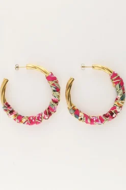 Boucles D'oreilles Art Avec Tresse Rose