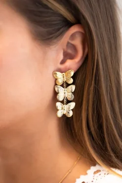 Boucles D'oreilles Avec 3 Papillons
