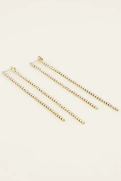 Boucles D’oreilles Avec Cordons De Pierres En Strass