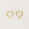 Boucles D'oreilles Avec Cœur Ouvert Et Perles