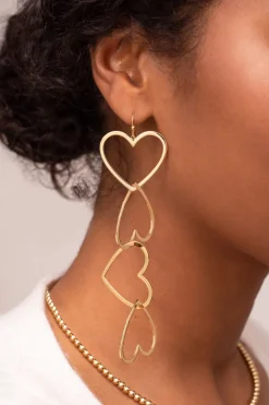 Boucles D'oreilles Avec Cœurs Ouverts