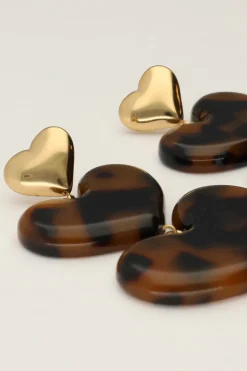Boucles D'oreilles Avec Cœurs Imprimés Léopard