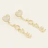 Boucles D’oreilles Avec Lettres Love Et Strass