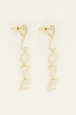 Boucles D’oreilles Avec Lettres Love Et Strass