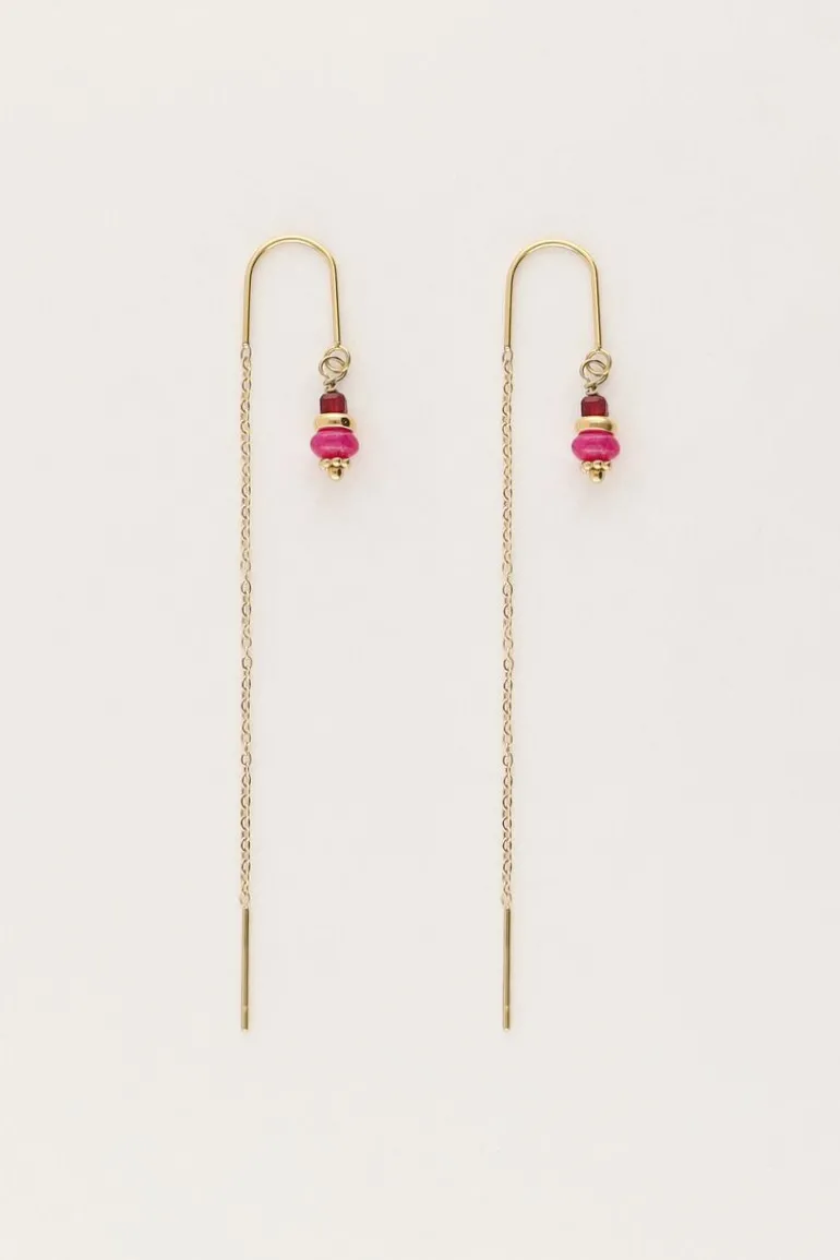 Boucles D'oreilles Avec Perles Violettes