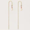 Boucles D'oreilles Avec Perles Roses Et Une Perle