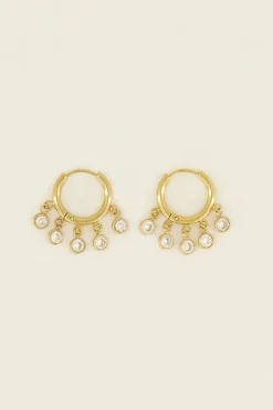 Boucles D'oreilles Avec Petites Pierres Transparentes