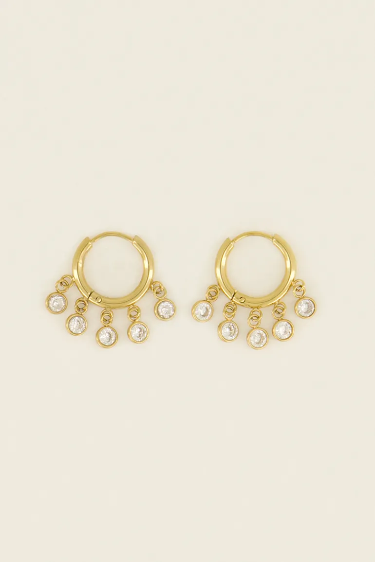Boucles D'oreilles Avec Petites Pierres Transparentes