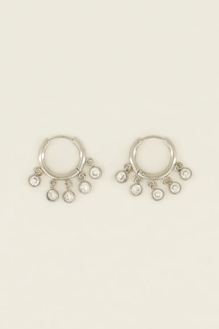 Boucles D'oreilles Avec Petites Pierres Transparentes