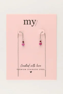 Boucles D'oreilles Avec Perles Violettes