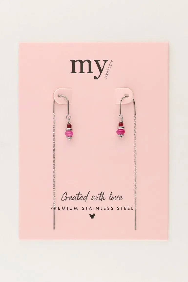 Boucles D'oreilles Avec Perles Violettes