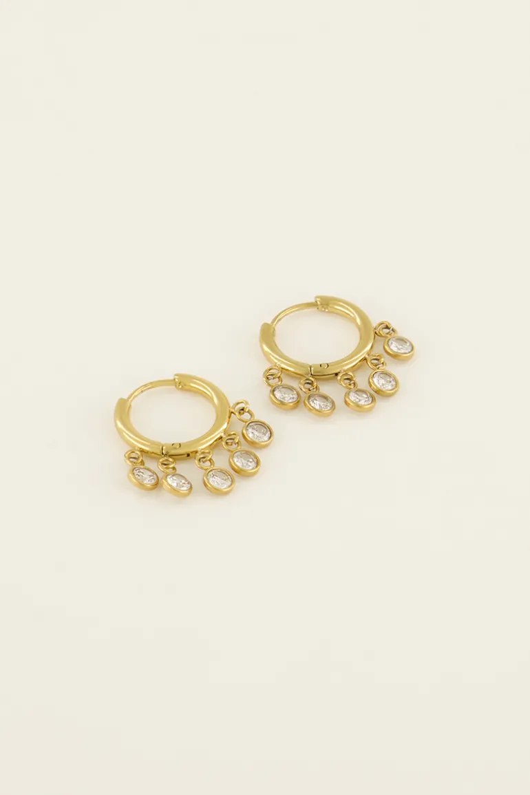 Boucles D'oreilles Avec Petites Pierres Transparentes