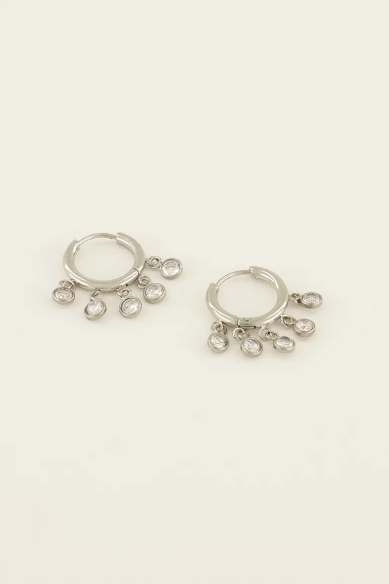 Boucles D'oreilles Avec Petites Pierres Transparentes