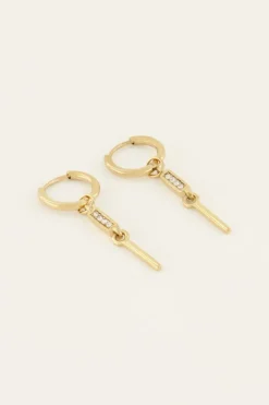 Boucles D’oreilles Avec Pierre Et Tige