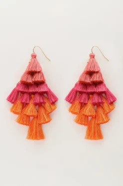Boucles D'oreilles Avec Pompons Colorés