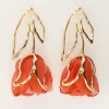 Boucles D'oreilles Avec Tulipe Orange