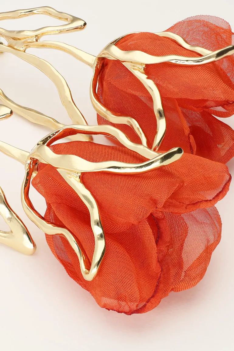 Boucles D'oreilles Avec Tulipe Orange