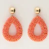 Boucles D'oreilles Corail Avec Pierres