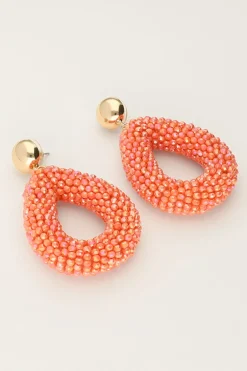 Boucles D'oreilles Corail Avec Pierres