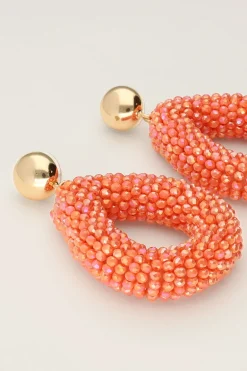Boucles D'oreilles Corail Avec Pierres