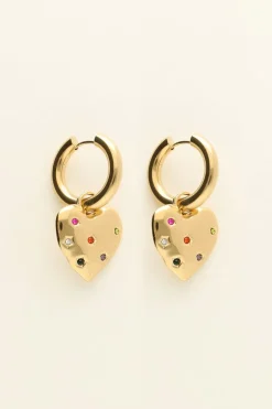 Boucles D'oreilles Cœur & Pierres Colorées Universe
