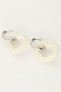 Boucles D'oreilles Cœur Avec Perles